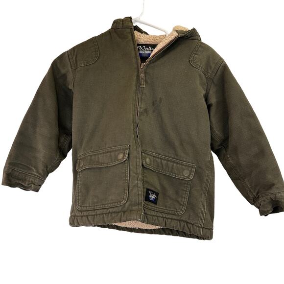 Walls Blizzard Pruf Green Sherpa Canvas Coat Size Small (6 - 7) - Picture 1 of 6